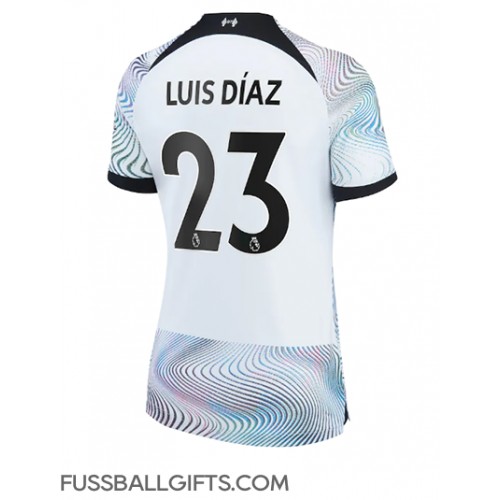 Liverpool Luis Diaz #23 Fußballbekleidung Auswärtstrikot Damen 2022-23 Kurzarm